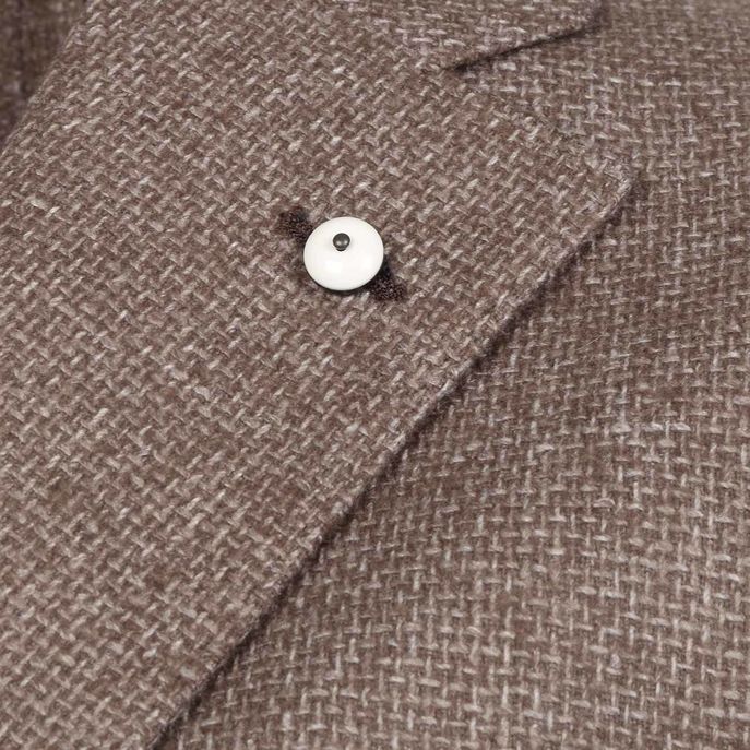 MICROPATTERN WOOL JACKET Man Brown White