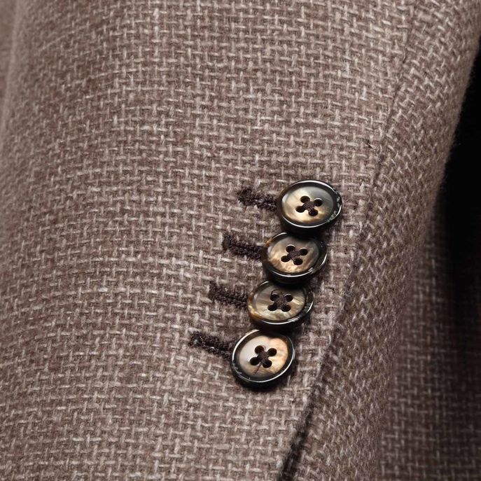 MICROPATTERN WOOL JACKET Man Brown White