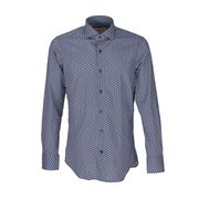 MICROPRINTED SLIM FIT SHIRT Man Blue Red White MICROPRINTED SLIM FIT SHIRT Man Blue Red White