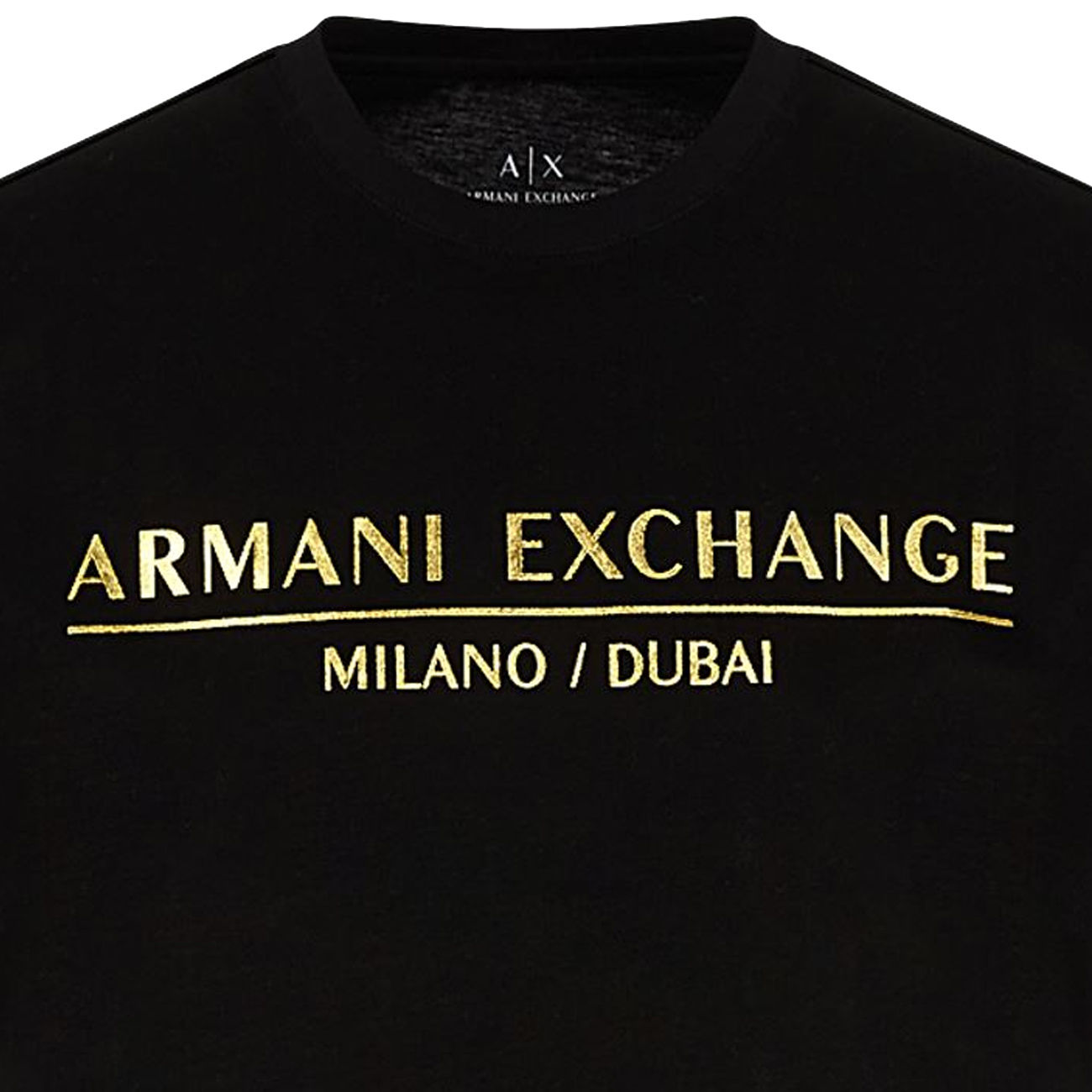 ARMANI EXCHANGE MILANO/DUBAI LOGO T-SHIRT Man Black | Mascheroni Store