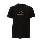 MILANO DUBAI T-SHIRT Man Black Gold Logo MILANO DUBAI T-SHIRT Man Black Gold Logo