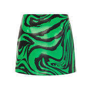MINIGONNA ECOPELLE ZEBRATA Donna Fantasia Verde MINIGONNA ECOPELLE ZEBRATA Donna Fantasia Verde