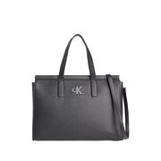 MINIMAL MONOGRAM SATCHEL SHOULDER BAG Woman Black MINIMAL MONOGRAM SATCHEL SHOULDER BAG Woman Black