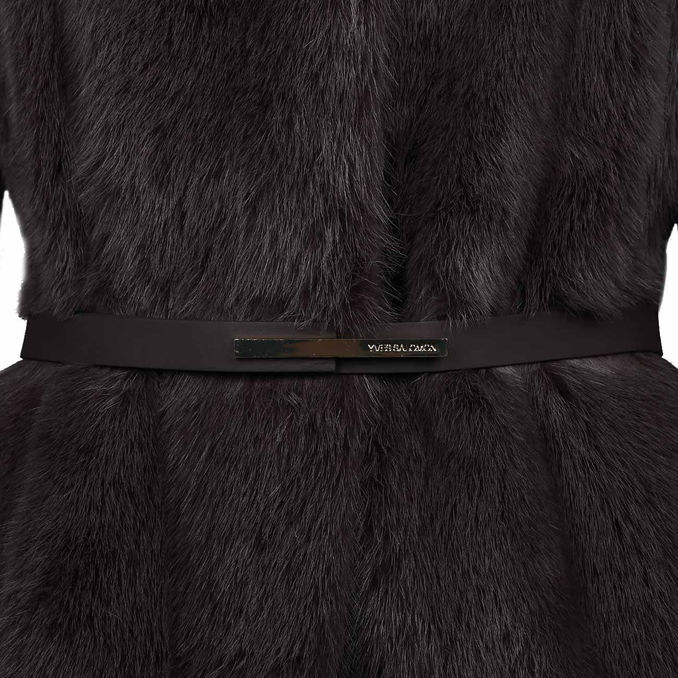 MINK JACKET WITH BELT Woman Clay