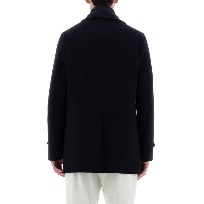 MIXED WOOL COAT Man Blue