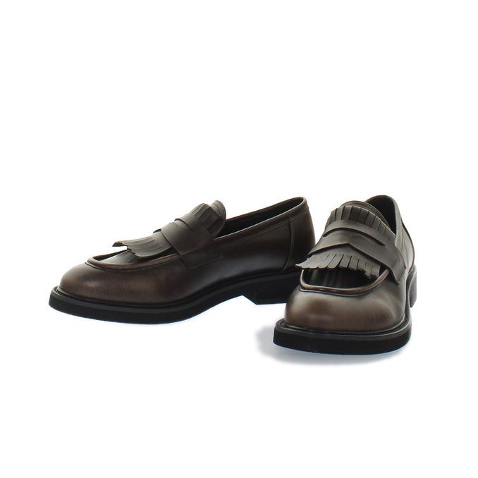 MOCCASINS SIENA WITH FRINGE Donna Testa di Moro