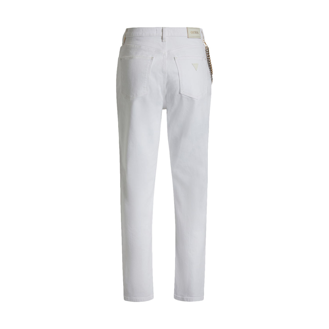 når som helst ærme spion GUESS MOM JEANS WITH CHAIN Woman Optic White | Mascheroni Store