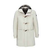MONTGOMERY WITH HOOD AND DOUBLE CLOSURE Man White MONTGOMERY WITH HOOD AND DOUBLE CLOSURE Man White