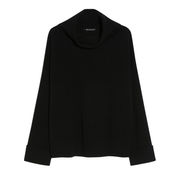 MOZART HIGH NECK JACKET MIXED WOOL CASHMERE Woman Black MOZART HIGH NECK JACKET MIXED WOOL CASHMERE Woman Black