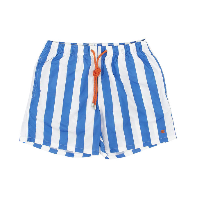 MULTICOLOR BOXER WITH EMBROIDERY AND CORD Man White Aegean