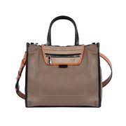 MULTICOLOR SHOPPING BAG WITH SHOULDER STRAP Woman Dove grey Orange MULTICOLOR SHOPPING BAG WITH SHOULDER STRAP Woman Dove grey Orange
