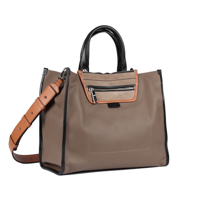 MULTICOLOR SHOPPING BAG Woman Dove grey Orange