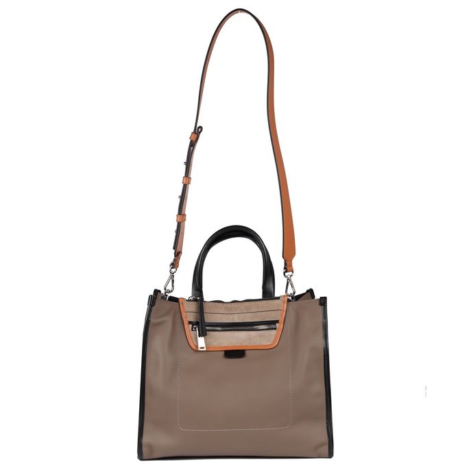 MULTICOLOR SHOPPING BAG Woman Dove grey Orange