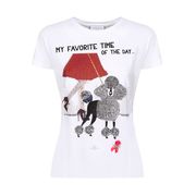 MY FAVOURITE TIME OF THE DAY PRINT T-SHIRT Woman White MY FAVOURITE TIME OF THE DAY PRINT T-SHIRT Woman White