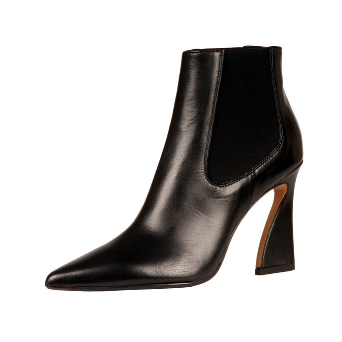 NAPPA DÉCOLLETÉ ANKLE BOOTS WITH HEEL Woman Black
