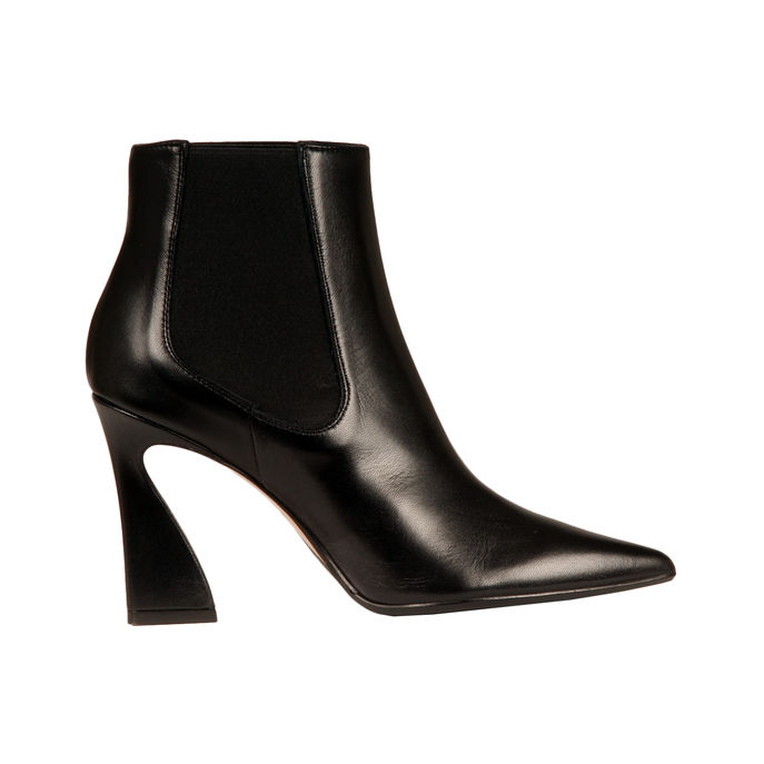 NAPPA DÉCOLLETÉ ANKLE BOOTS WITH HEEL Woman Black