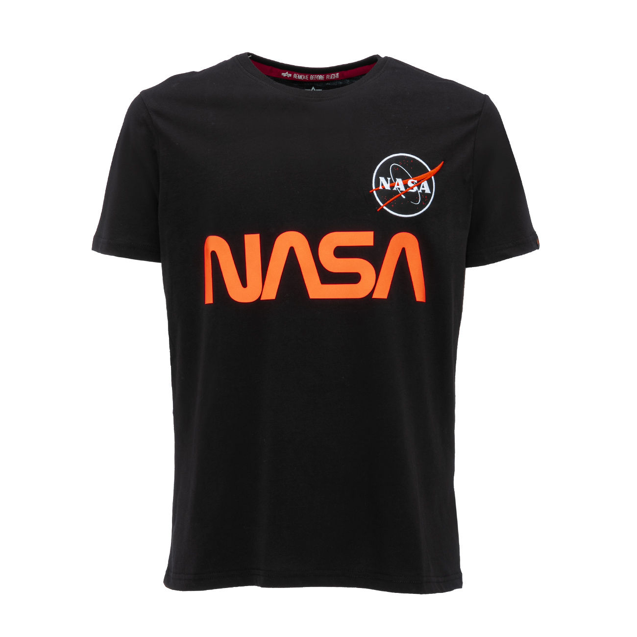 ALPHA INDUSTRIES NASA REFLECTIVE T-SHIRT Man Black Orange | Mascheroni Store
