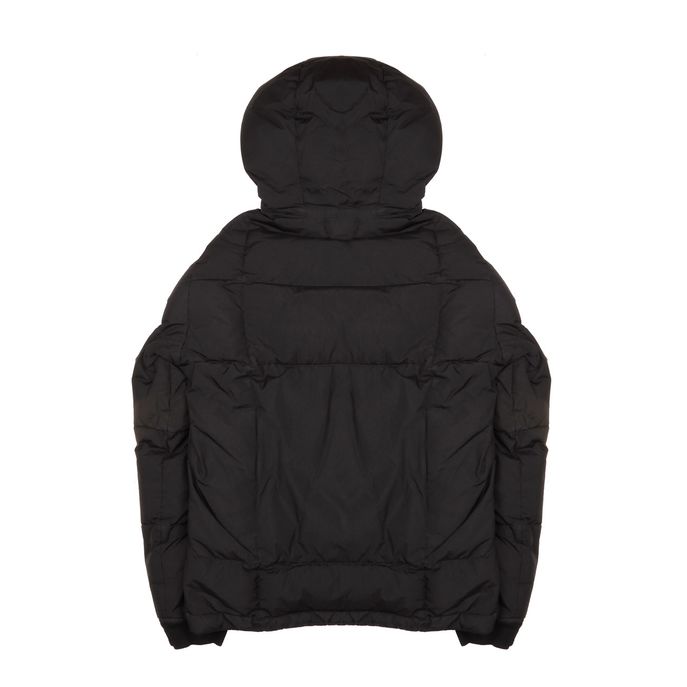 NYLON JACKET WITH HOOD AND POCKETS Kids Black