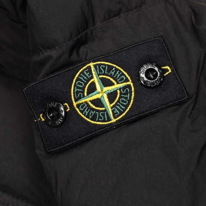 NYLON JACKET WITH HOOD AND POCKETS Kids Black