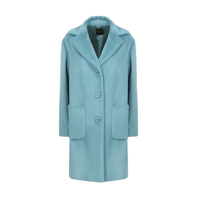 OLIVETO COAT IN WOOL AND MOHAIR Woman Air force blue