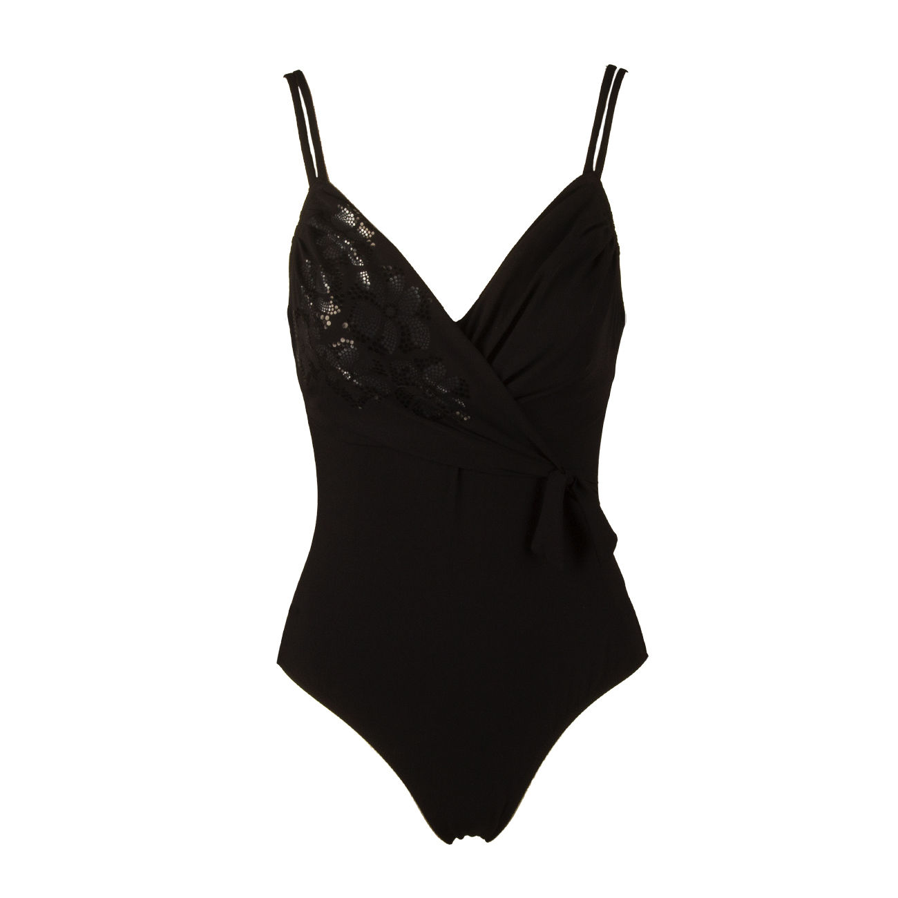 FREE BEACH ONE PIECE SWIMSUIT WITH BOW Woman Black | Mascheroni Store