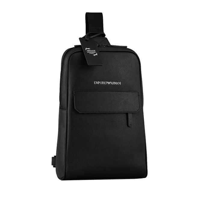 Armani black outlet backpack