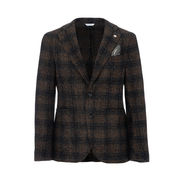OVERCHECK JACKET IN WOOL BLEND JERSEY Man Grigio Cammello OVERCHECK JACKET IN WOOL BLEND JERSEY Man Grigio Cammello