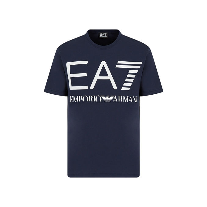 Ea7 Oversize Logo T-shirt Man Navy Blue 