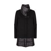 PADDED COAT IN WOOL AND NYLON Woman Black PADDED COAT IN WOOL AND NYLON Woman Black
