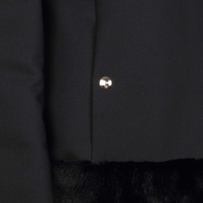 PADDED COAT WITH PLUSH DETAILS Girl Black