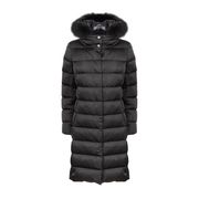 PADDED COAT WITH REMOVABLE FUR HOOD Woman Black PADDED COAT WITH REMOVABLE FUR HOOD Woman Black