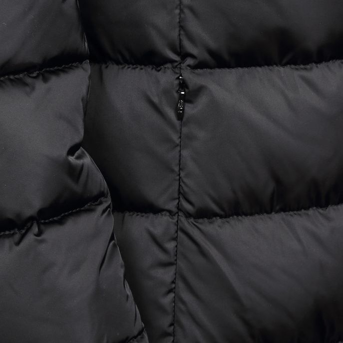 PADDED COAT WITH REMOVABLE FUR HOOD Woman Black