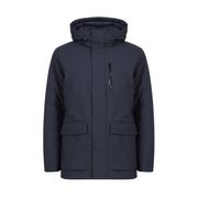 PADDED JACKET IN TECHNICAL FABRIC WITH HOOD Man Blue Black PADDED JACKET IN TECHNICAL FABRIC WITH HOOD Man Blue Black