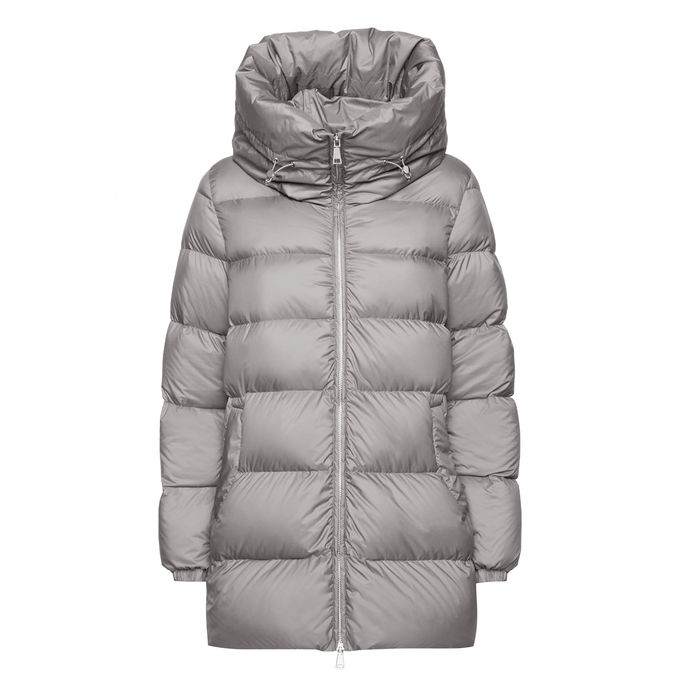 PADDED JACKET WITH ADJUSTABLE COLLAR Woman Clay