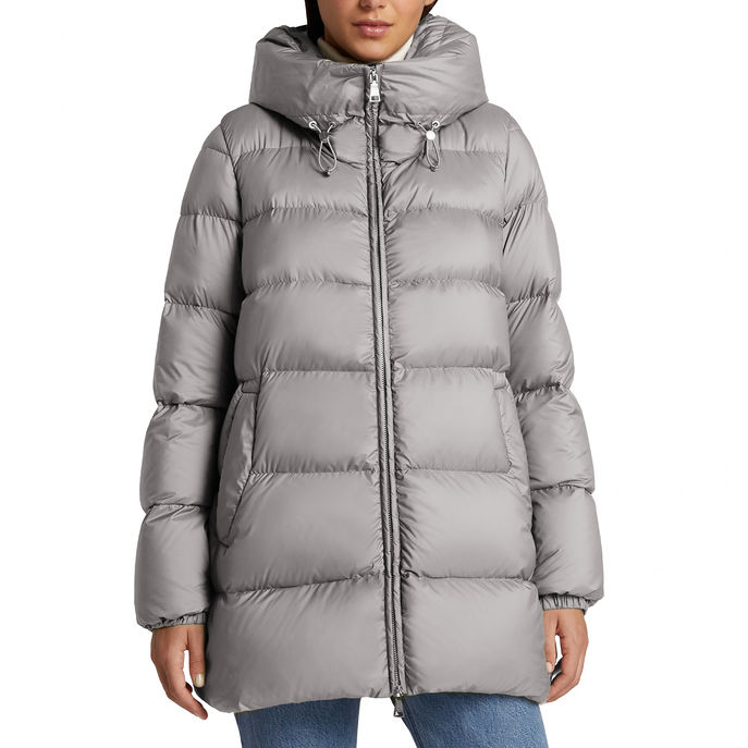 PADDED JACKET WITH ADJUSTABLE COLLAR Woman Clay