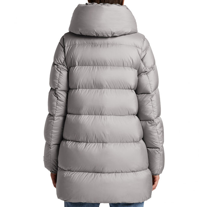 PADDED JACKET WITH ADJUSTABLE COLLAR Woman Clay