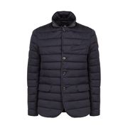 PADDED JACKET WITH BUTTONS AND FULLZIP Man Blue Black PADDED JACKET WITH BUTTONS AND FULLZIP Man Blue Black