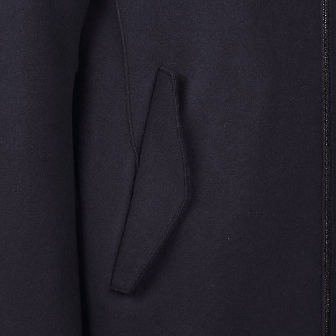 PADDED PARKA IN BOILED WOOL Man Blue Navy