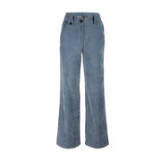 PALACE TROUSERS IN ROCK VELVET Woman Blue Steel PALACE TROUSERS IN ROCK VELVET Woman Blue Steel