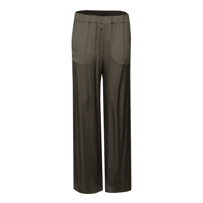 PALAZZO SATIN TROUSERS Woman Sage