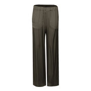 PALAZZO SATIN TROUSERS Woman Sage  PALAZZO SATIN TROUSERS Woman Sage