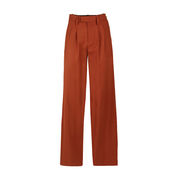 PALAZZO TROUSERS WITH FRESH WOOL PLEATS Woman Tobacco PALAZZO TROUSERS WITH FRESH WOOL PLEATS Woman Tobacco