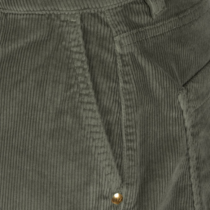 PANTS 5 POCKETS IN VELVET Woman Moss