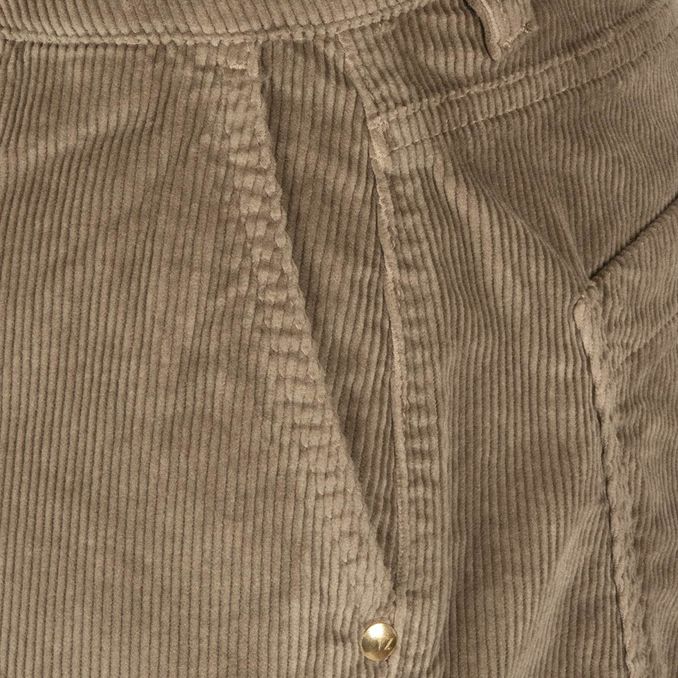 PANTS 5 POCKETS IN VELVET Woman Taupe