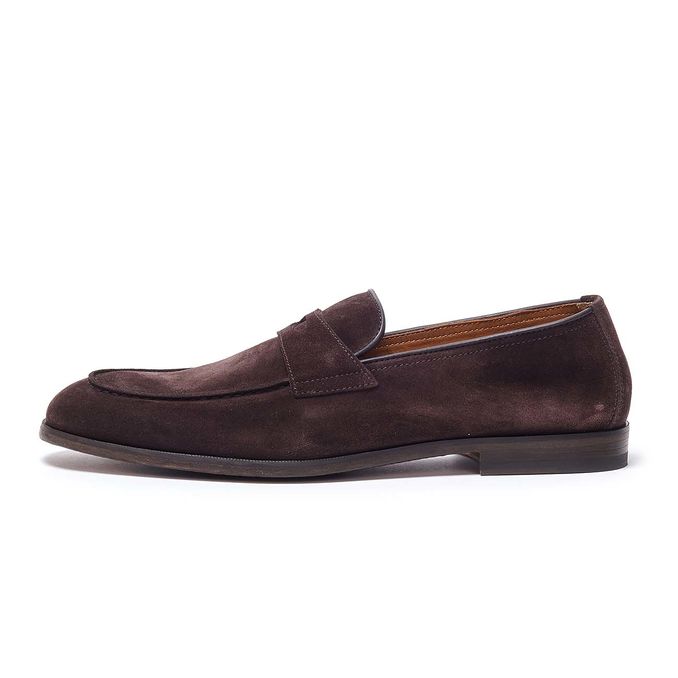 DOUCAL'S PENNY LOAFER IN BRUSHED LEATHER Man Terre Moro | Mascheroni Store