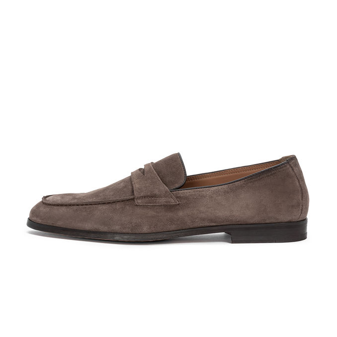 DOUCAL'S PENNY LOAFER IN BRUSHED LEATHER Man Wash Caffè | Mascheroni Store