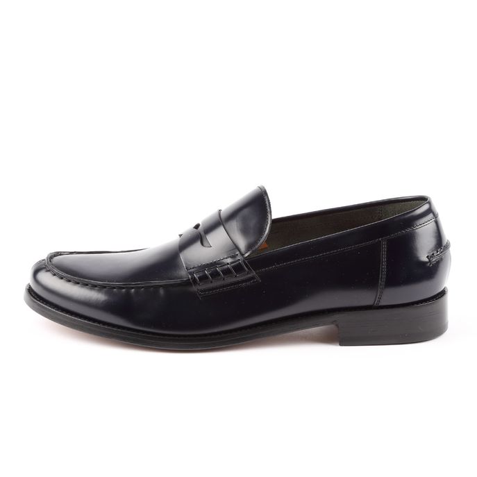 DOUCAL'S PENNY LOAFER IN SMOOTH LEATHER Man Black | Mascheroni Moda