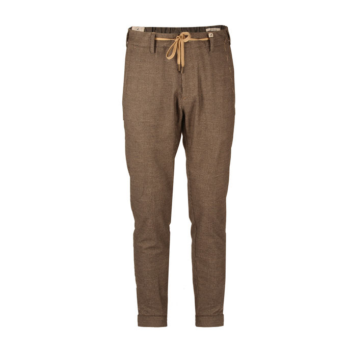 PIED DE POULE BASE TROUSERS Man Beige Brown