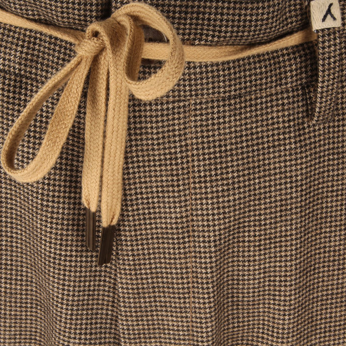 PIED DE POULE BASE TROUSERS Man Beige Brown