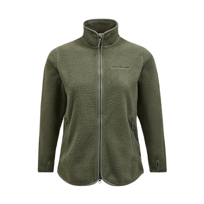 PILE ZIP Woman Pine Needle